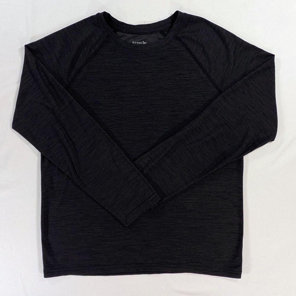 Old Navy Active Boys Large 10/12 Breathe On Go-Dry Cool Long Sleeve Shirt Gray